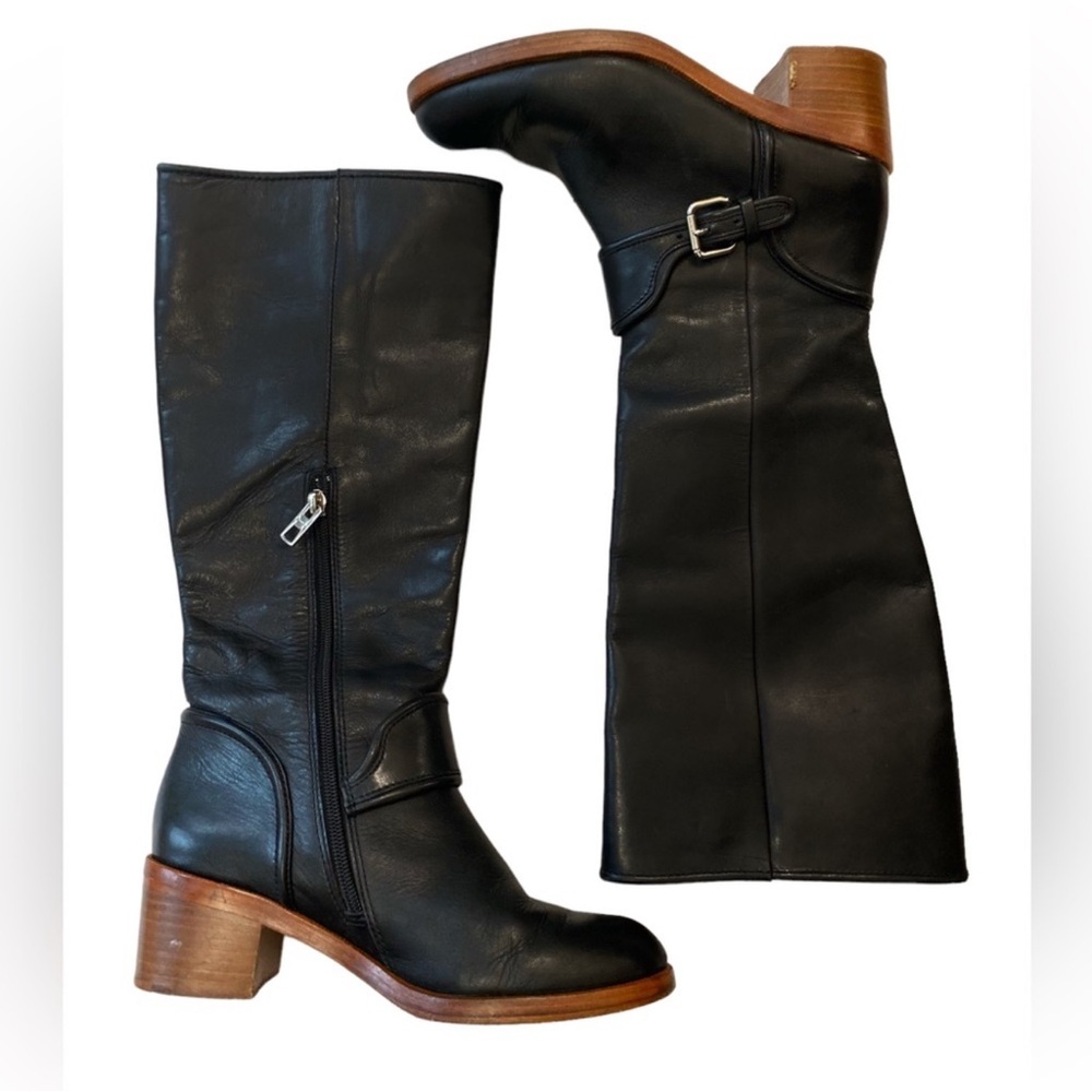 Coach Cecelia Soft Shine leather calf boots in Black Size 6 - Picture 11 of 16